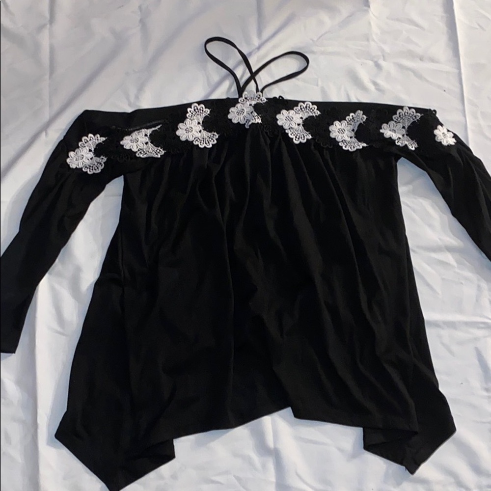 Black off the shoulder blouse